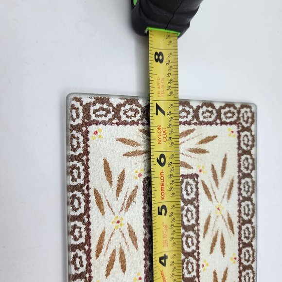 Tara Temptations Old World Tempered Glass Trivet Cutting Tray Lot of 2 Brown 7" - Picture 4 of 5